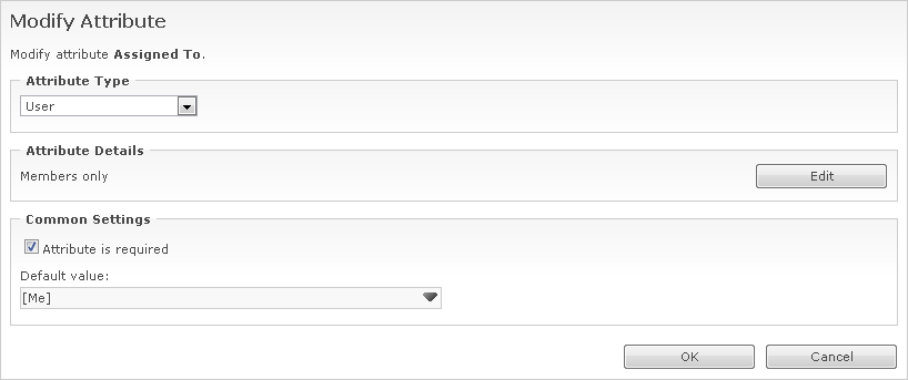 Modifying attribute definition